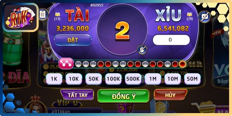 Chiến lược cược Tài Xỉu Rikvip gấp thếp